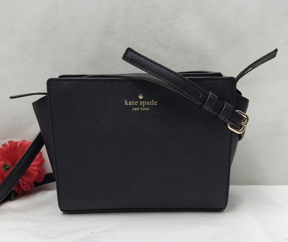 Kate Spade New York Black Leather Zipper Closure Crossbody Bag